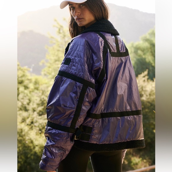 Free people woman’s Vagabond fleece Bomber Jacket - Picture 10 of 12